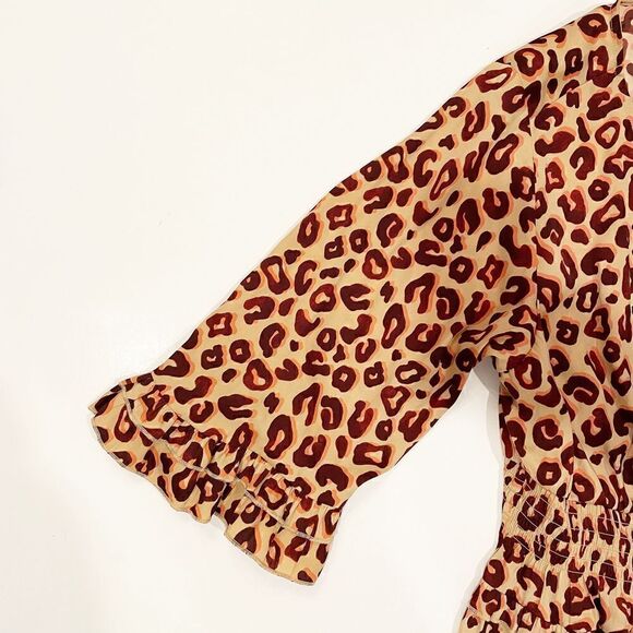 Scotch & Soda Leopard Ruffle Blouse V Neck XS - Picture 6 of 7